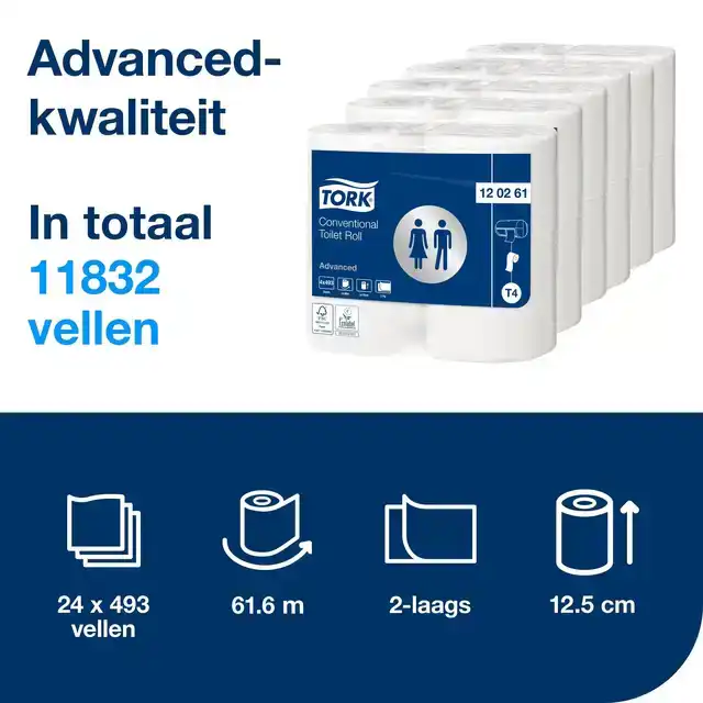 TOILETPAPIER TORK T4 ADVANCED 2LAAGS