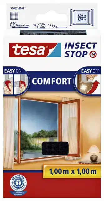 INSECTENHOR TESA RAAM 1X1M ANTRACIET