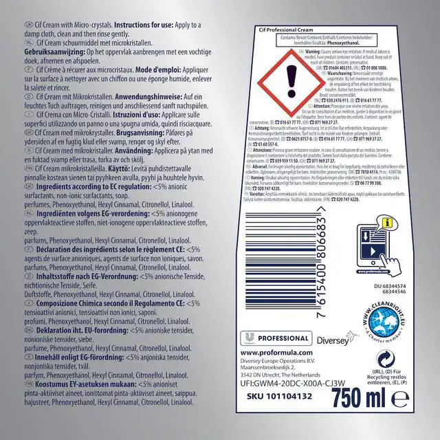 SCHUURMIDDEL CIF CREAM 750ML
