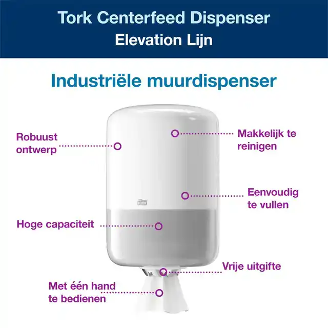 POETSPAPIERDISPENSER TORK M2 ELEVATION
