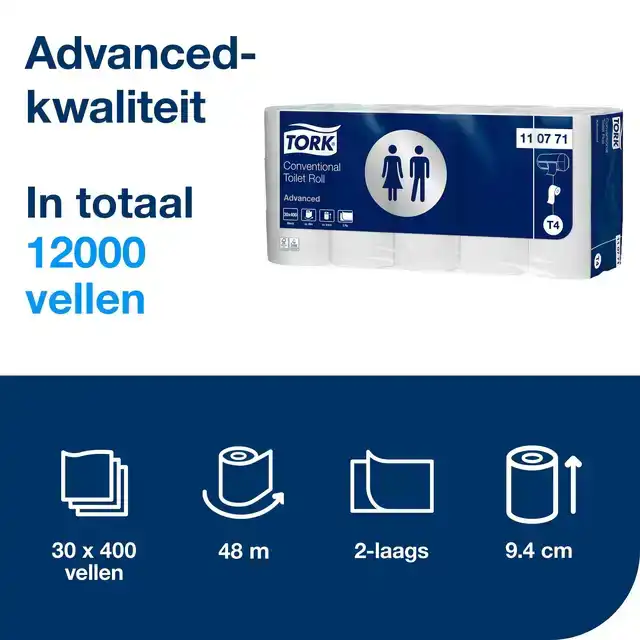 TOILETPAPIER TORK T4 ADVANCED 2LAAGS