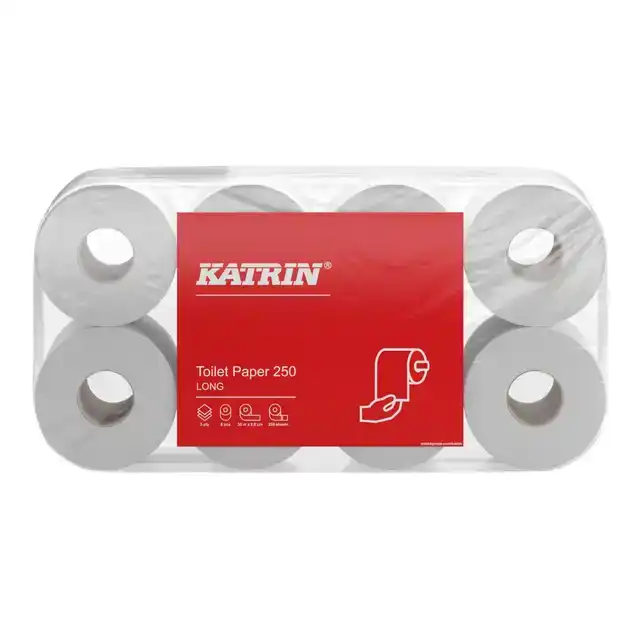 TOILETPAPIER KATRIN 3LAAGS 250 VEL WIT