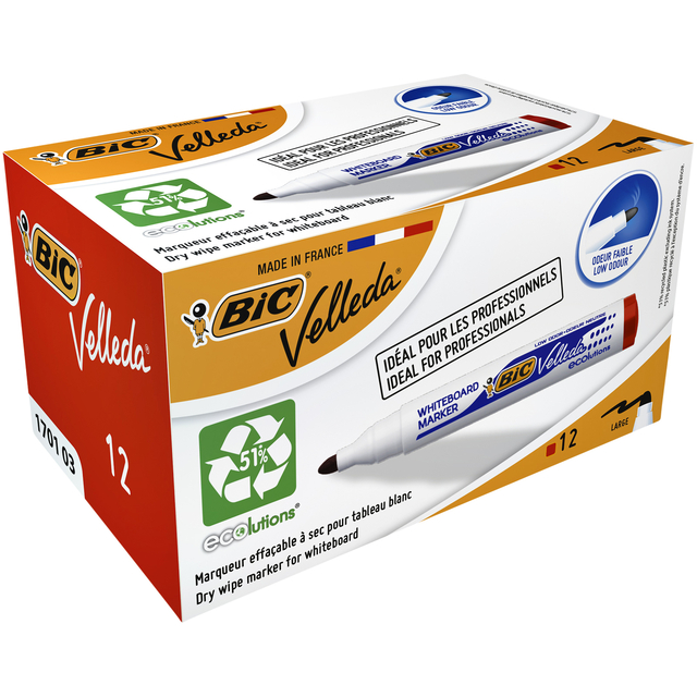 WHITEBOARDMARKER BIC 1701 ROND L ROOD