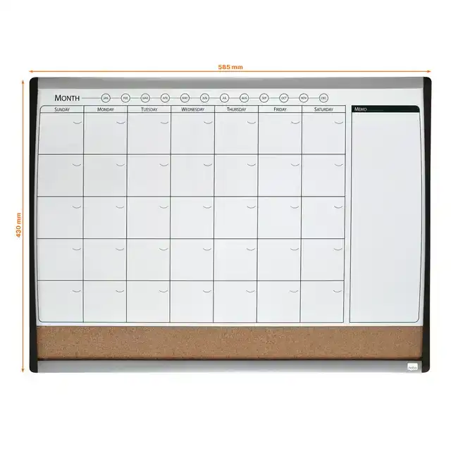 WHITEBOARD NOBO PLANNER PRIKBORD