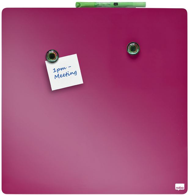 WHITEBOARD NOBO TEGEL 36X36CM ROZE