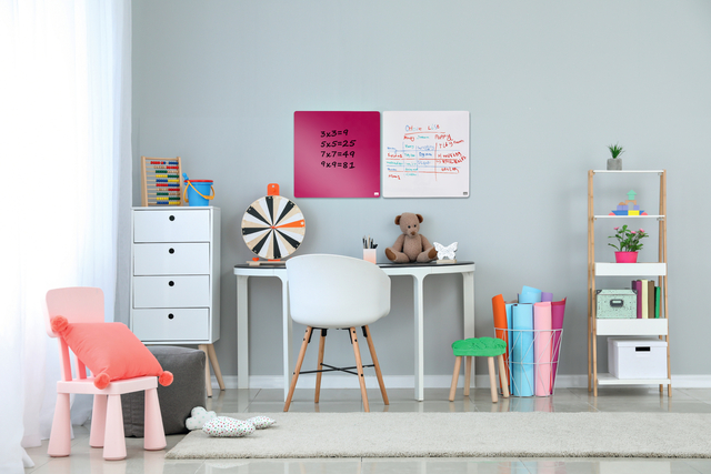 WHITEBOARD NOBO TEGEL 36X36CM ROZE