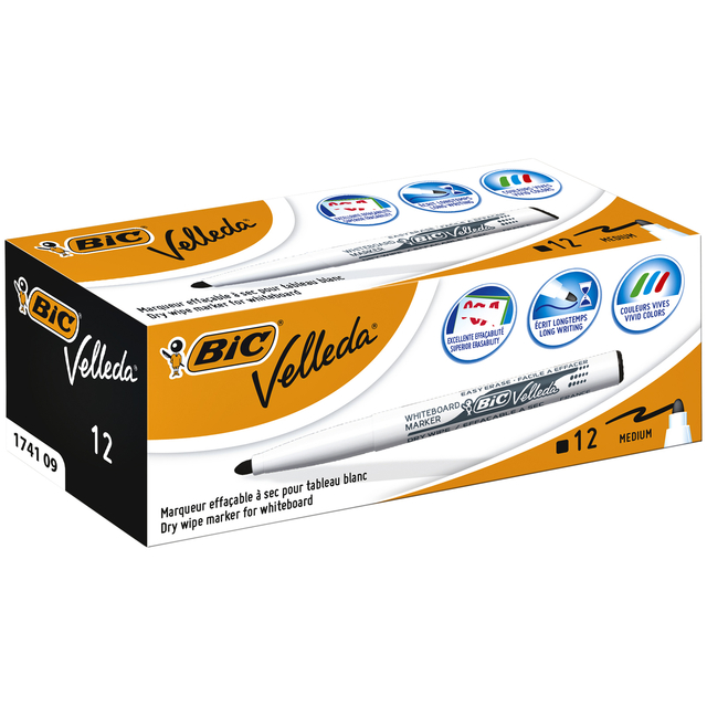 WHITEBOARDMARKER BIC 1741 ROND M ZWART