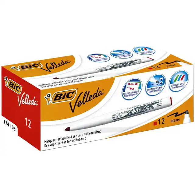 WHITEBOARDMARKER BIC 1741 ROND M ROOD