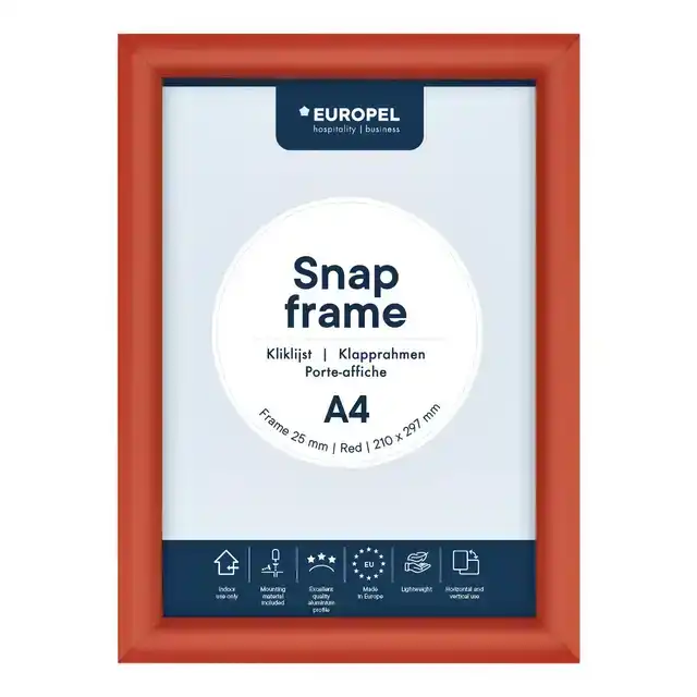 KLIKLIJST EUROPEL A4 25MM ROOD