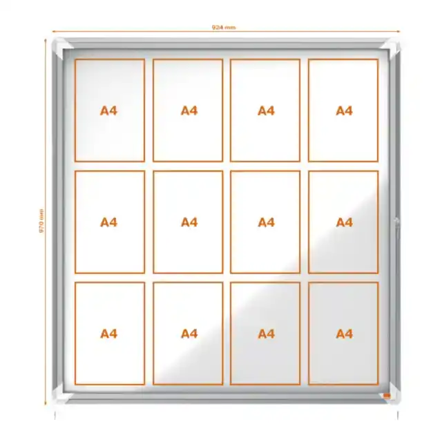 VITRINEKAST BUITEN NOBO GLAS MAGNETISCH