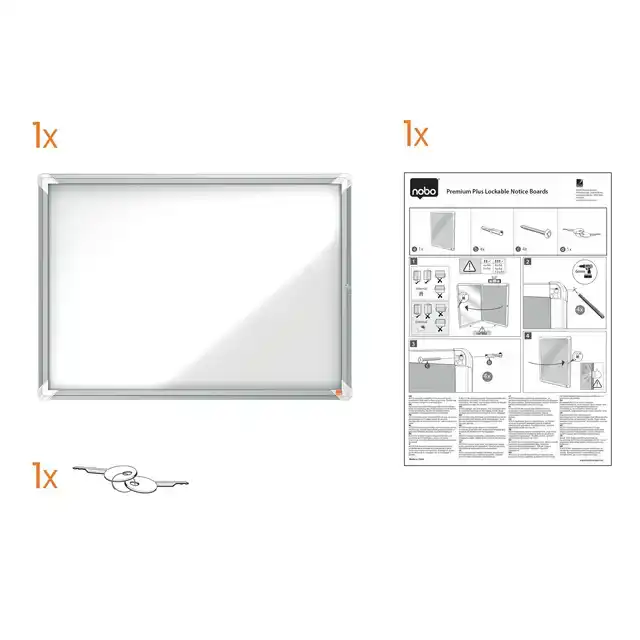 VITRINEKAST BUITEN NOBO GLAS MAGNETISCH