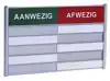 AAN AFWEZIGHEIDSBORD VOOR 5 NAMEN
