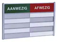 AAN AFWEZIGHEIDSBORD VOOR 5 NAMEN