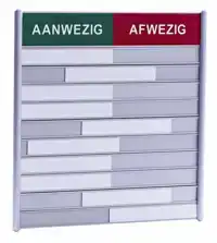 AAN AFWEZIGHEIDSBORD VOOR 10 NAMEN