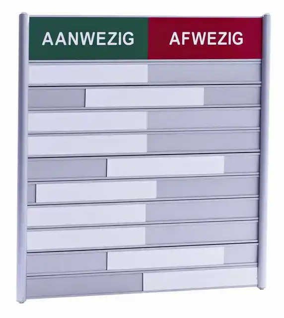 AAN AFWEZIGHEIDSBORD VOOR 10 NAMEN