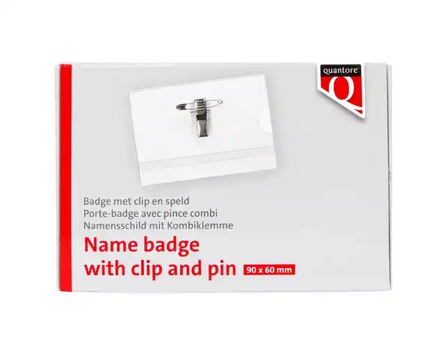 BADGE QUANTORE CLIP+SPELD 60X90MM