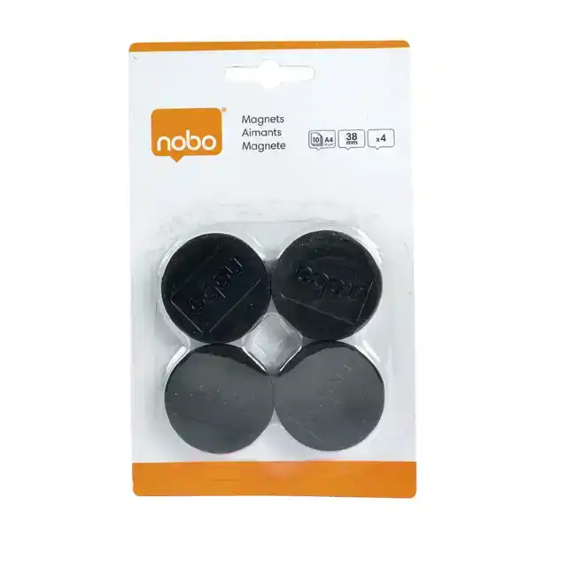 MAGNEET NOBO 38MM ZWART 4 STUKS