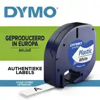 LABELTAPE DYMO LETRATAG PLASTIC 12MM