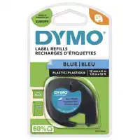 LABELTAPE DYMO LETRATAG PLASTIC 12MM