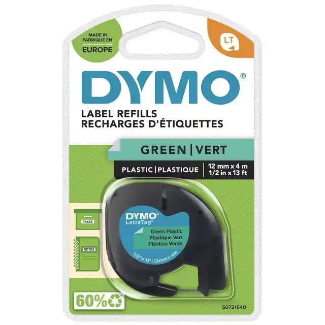 LABELTAPE DYMO 91204 12MMX4M LETRATAG