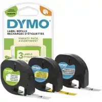 LABELTAPE DYMO LETRATAG 12MM ASSORTI 3