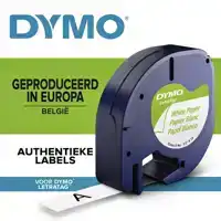 LABELTAPE DYMO LETRATAG PAPIER 12MM WIT