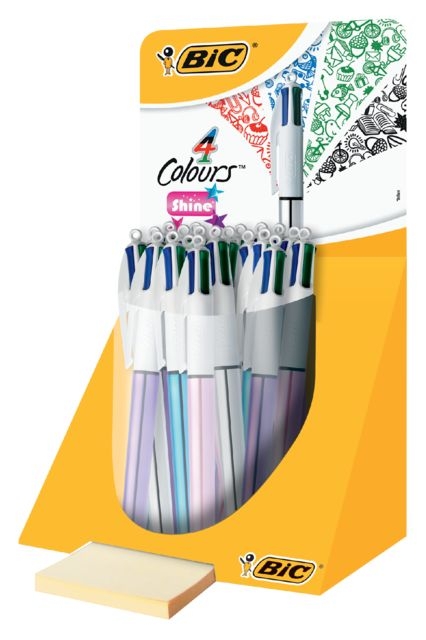 BALPEN BIC 4KLEUREN SHINE M ASSORTI