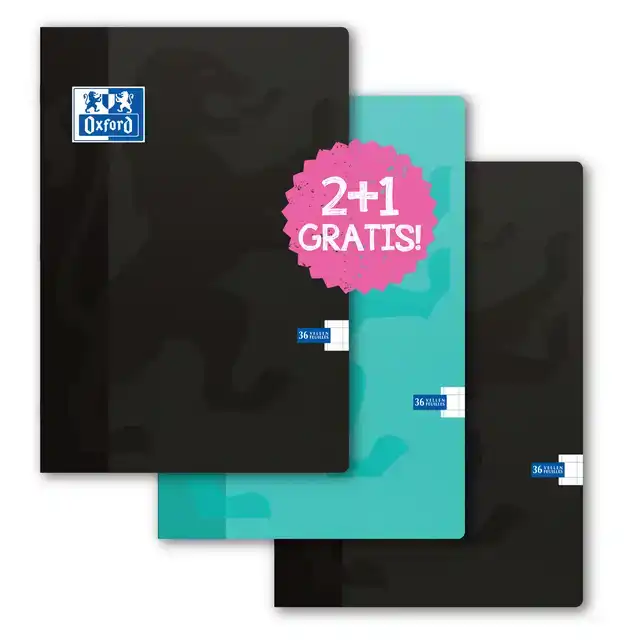 SCHRIFT OXFORD A4 RUIT 10MM 2+1 ZWART