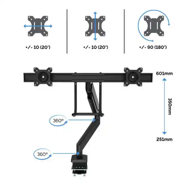 MONITORARM FELLOWES EPPA CROSSBAR ZWART
