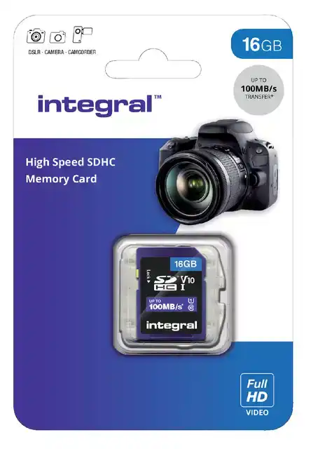 GEHEUGENKAART INTEGRAL SDHC V10 16GB