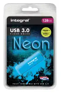USB STICK 3.0 INTEGRAL 128GB NEON BLAUW