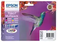 INKTCARTRIDGE EPSON T0807 ZWART + 5