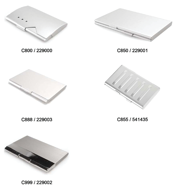 VISITEKAARTDOOS 2VAKS MAT ALUMINIUM