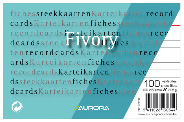 SYSTEEMKAART AURORA 150X100MM LIJN