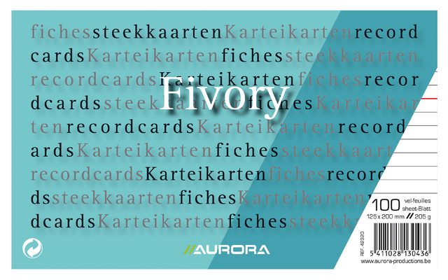 SYSTEEMKAART AURORA 200X125MM LIJN