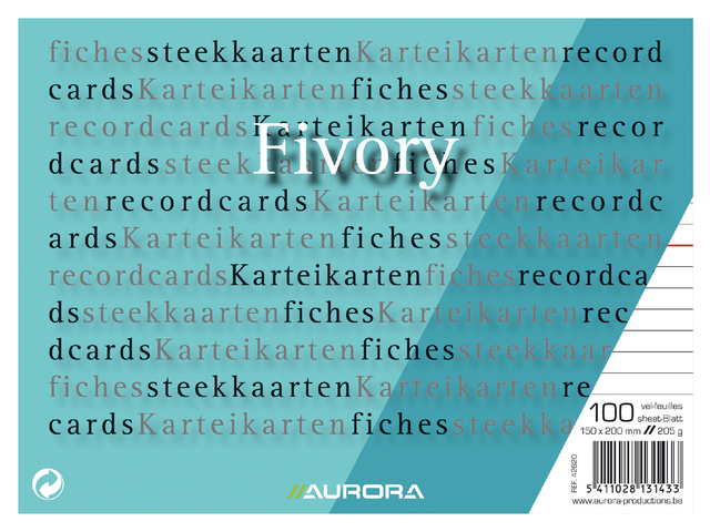 SYSTEEMKAART AURORA 200X150MM LIJN