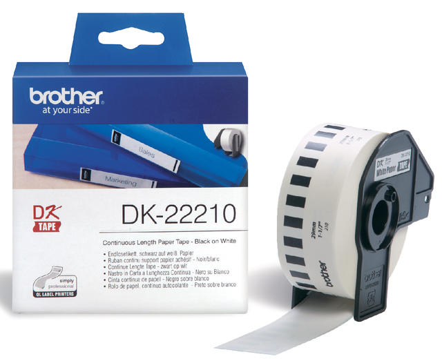ETIKET BROTHER DK22210 DOORLOPEND 29MM