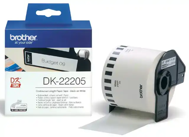 ETIKET BROTHER DK22205 DOORLOPEND 62MM