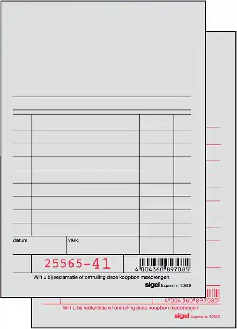 KASSABLOK EXPRES SI-40920 150X100MM