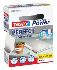 TEXTIELTAPE TESA PERFECT 2.75MX19MM WIT