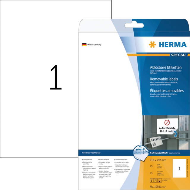 ETIKET HERMA 10021 210X297MM A4