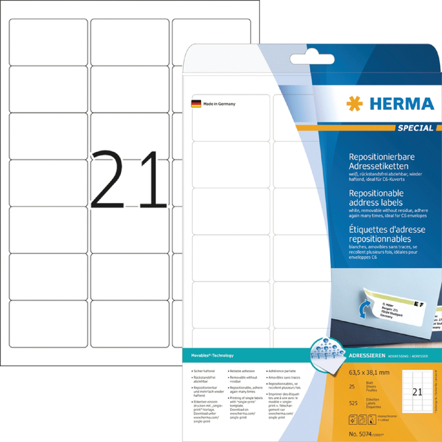 ETIKET HERMA 5074 63.5X38.1MM