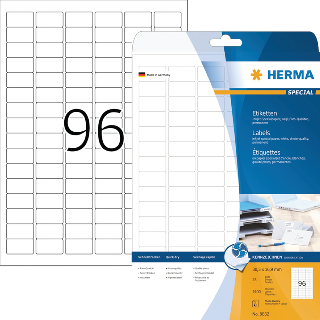 ETIKET HERMA 8832 30.5X16.9MM MAT WIT