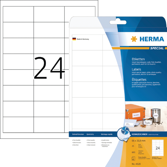 ETIKET HERMA 4820 66X33.8MM WIT