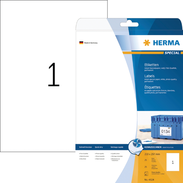 ETIKET HERMA 4824 210X297MM WIT 25STUKS