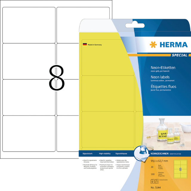 ETIKET HERMA 5144 99.1X67.7MM NEONGEEL