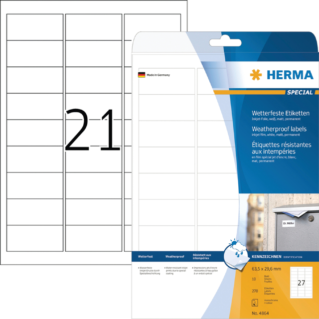 ETIKET HERMA 4864 63.5X29.6MM POLYESTER