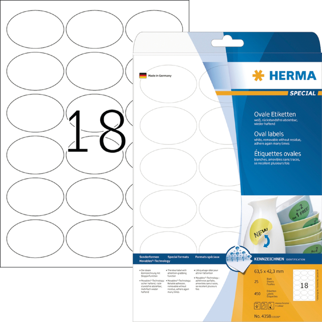 ETIKET HERMA 4358 63.5X42.3MM