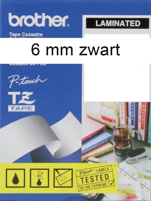LABELTAPE BROTHER PTOUCH TZE211 6MM WIT