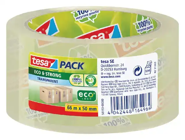 VERPAKKINGSTAPE TESAPACK ECO 66MX50MM